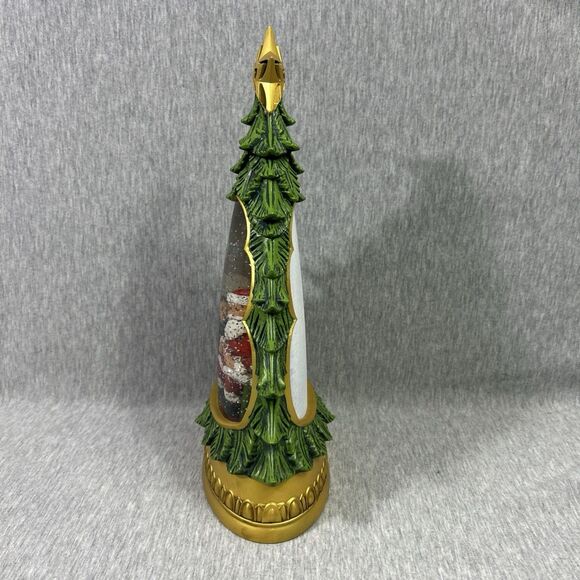 Holiday Traditions Illuminated Glitter Tree Santa Snow Globe Christmas-Works! - Picture 2 of 16